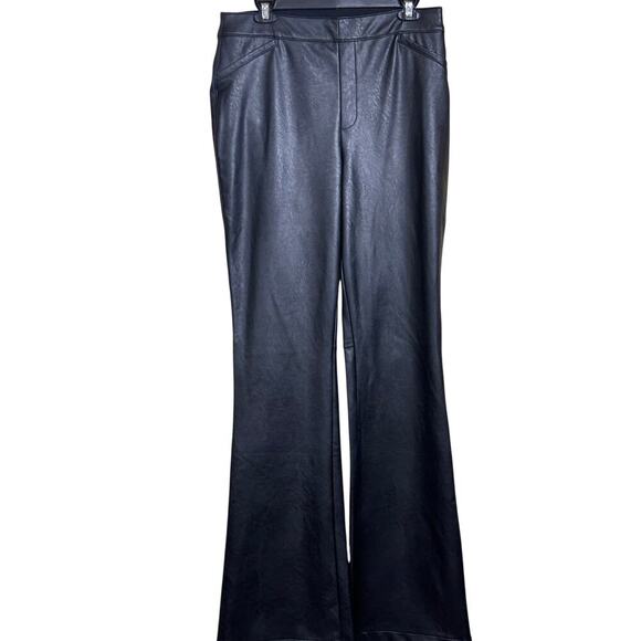 Spanx faux leather flared pants, minimalist, edgy, elevated basics, streetwear - Picture 1 of 4